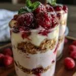 fresh raspberry yogurt parfait - featured image