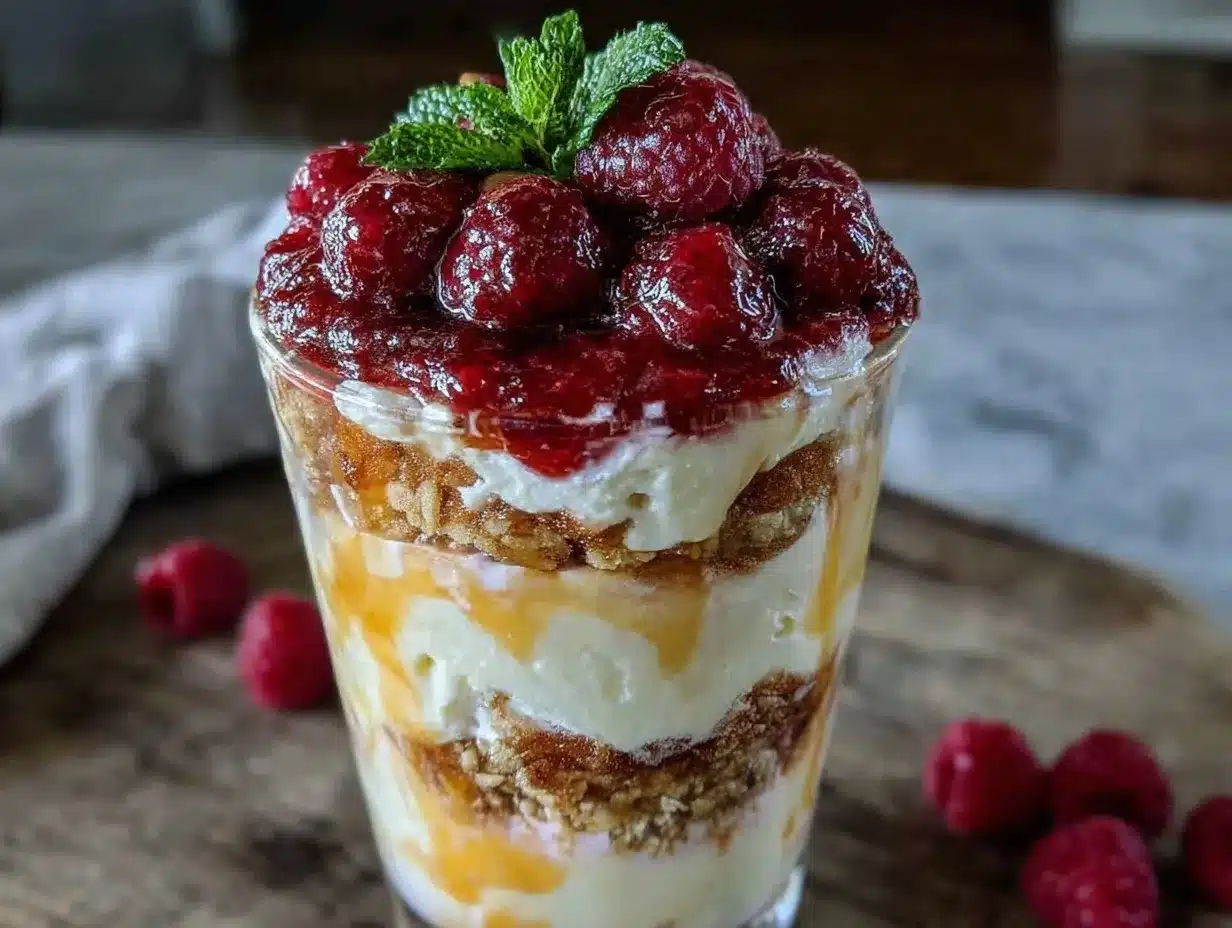 fresh raspberry yogurt parfait preparation steps