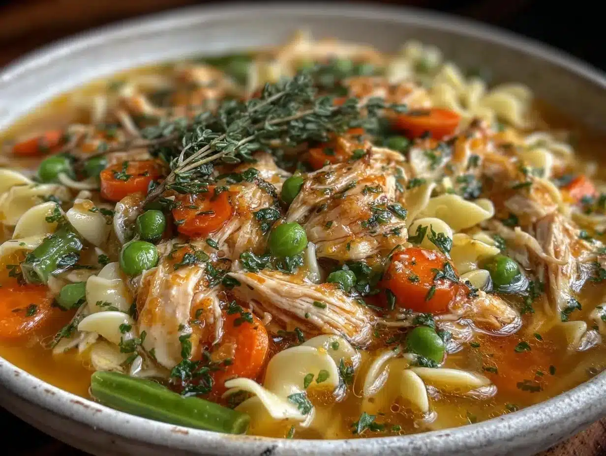 fresh spring chicken noodle soup preparation steps