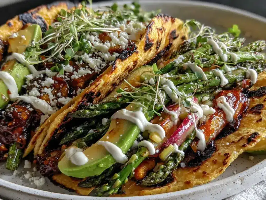 fresh spring veggie tacos - featured image