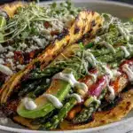 fresh spring veggie tacos - featured image