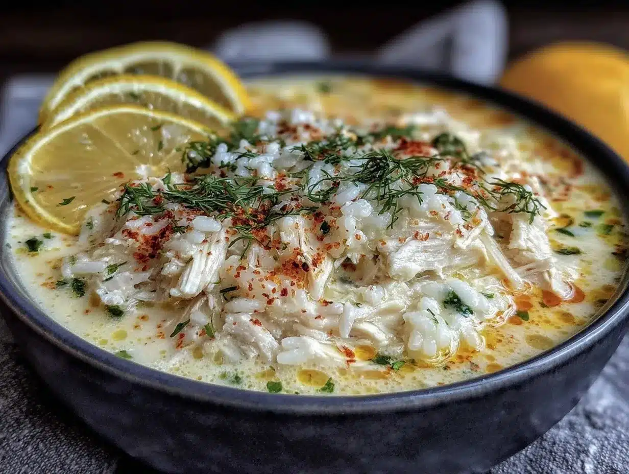 Greek lemon chicken soup preparation steps