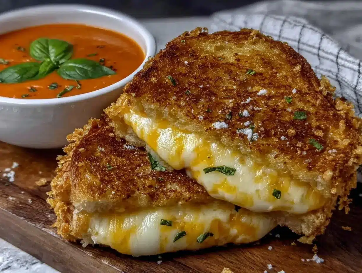grilled cheese with tomato soup preparation steps