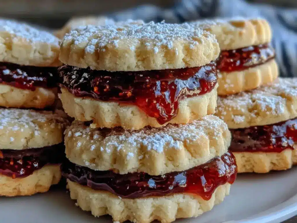 jam filled sandwich cookies - featured image
