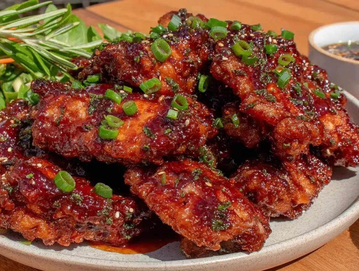 Korean BBQ chicken wings preparation steps