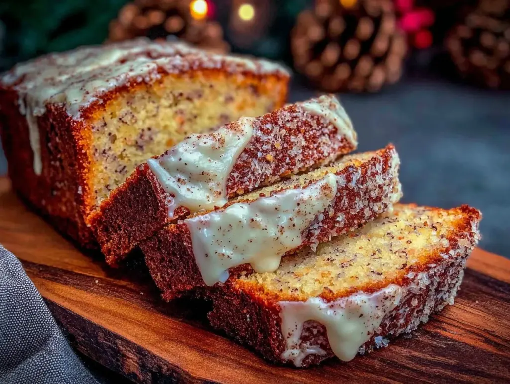 moist creamy eggnog pound cake - featured image