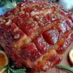 orange glazed ham - featured image
