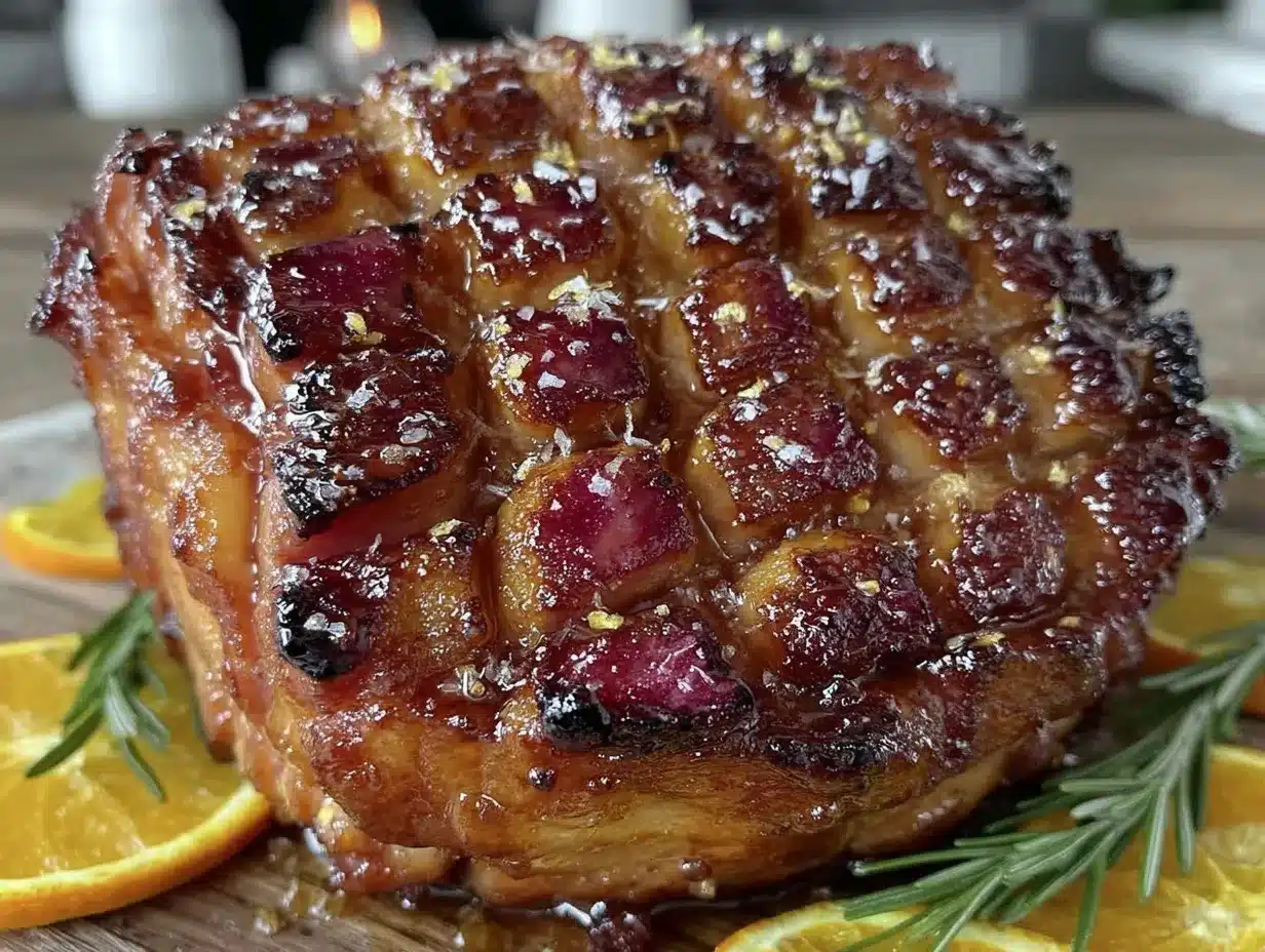 orange glazed ham preparation steps