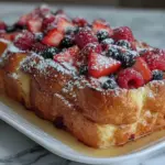 overnight French toast casserole with berries - featured image