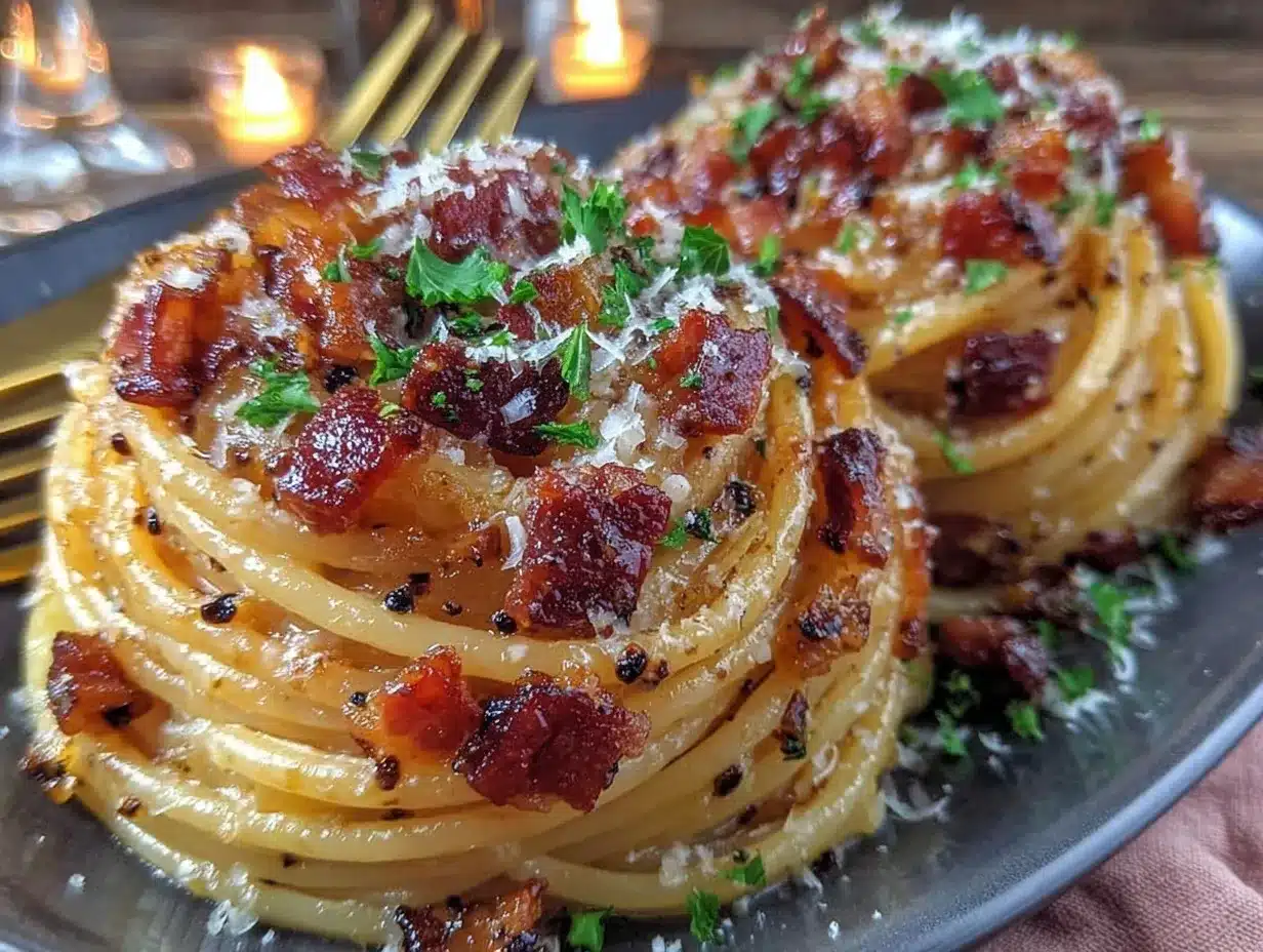 Pasta Carbonara for Two preparation steps