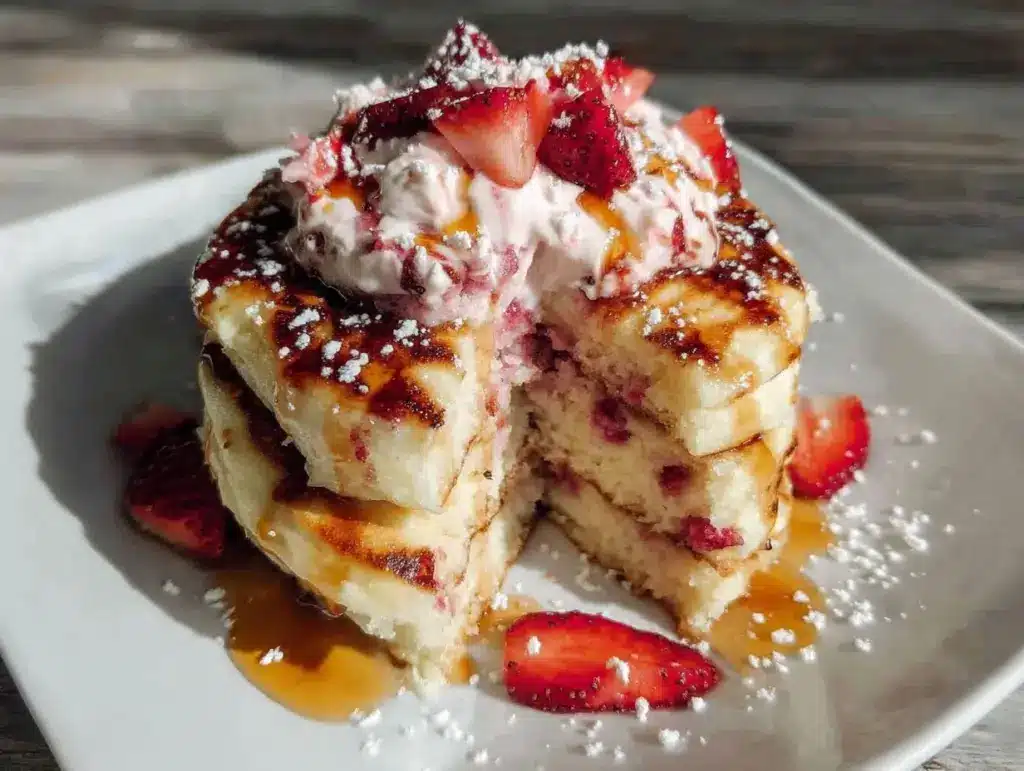 pink velvet pancakes - featured image