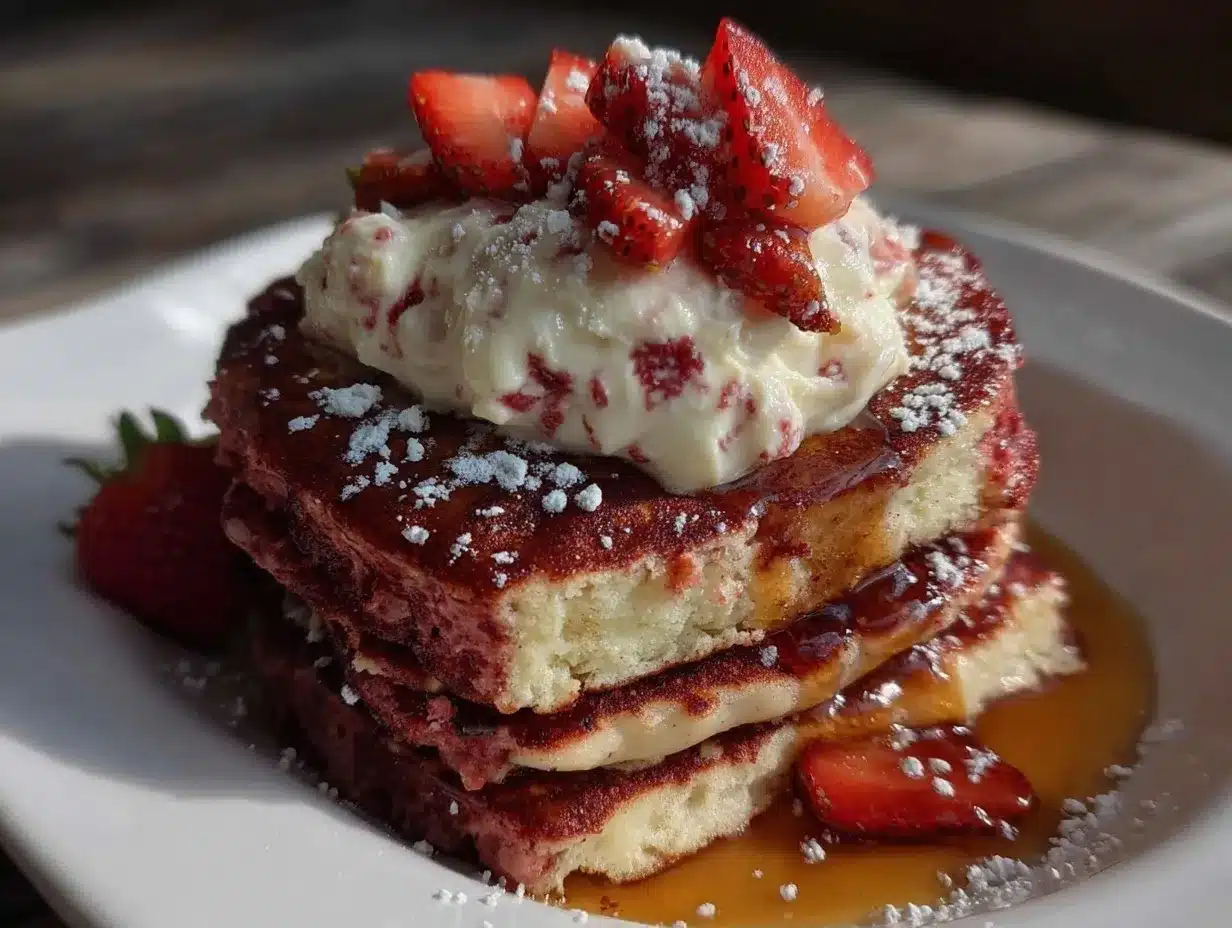 pink velvet pancakes preparation steps