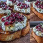 pomegranate goat cheese bruschetta - featured image