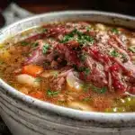 slow cooker ham and bean soup - featured image