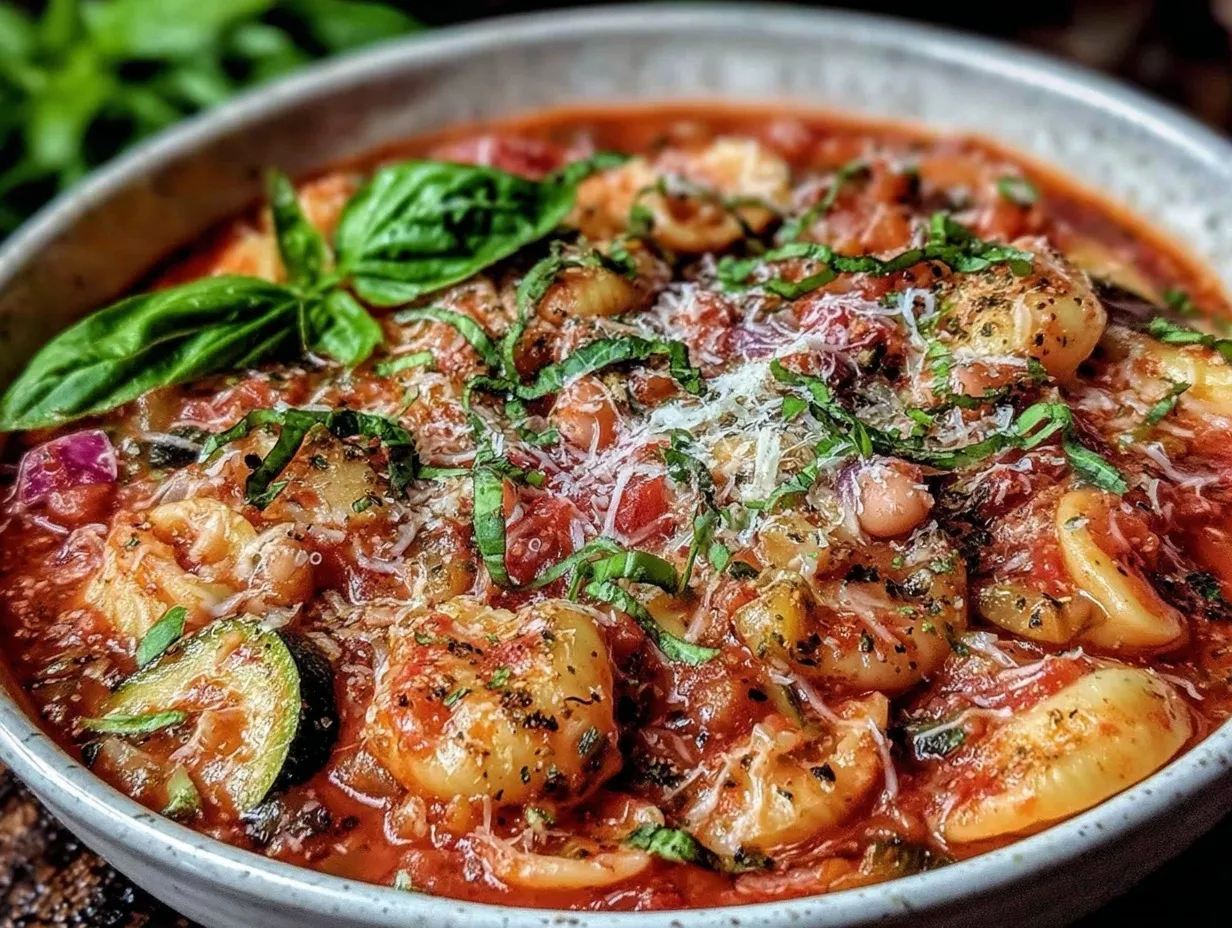 slow cooker minestrone with pasta preparation steps