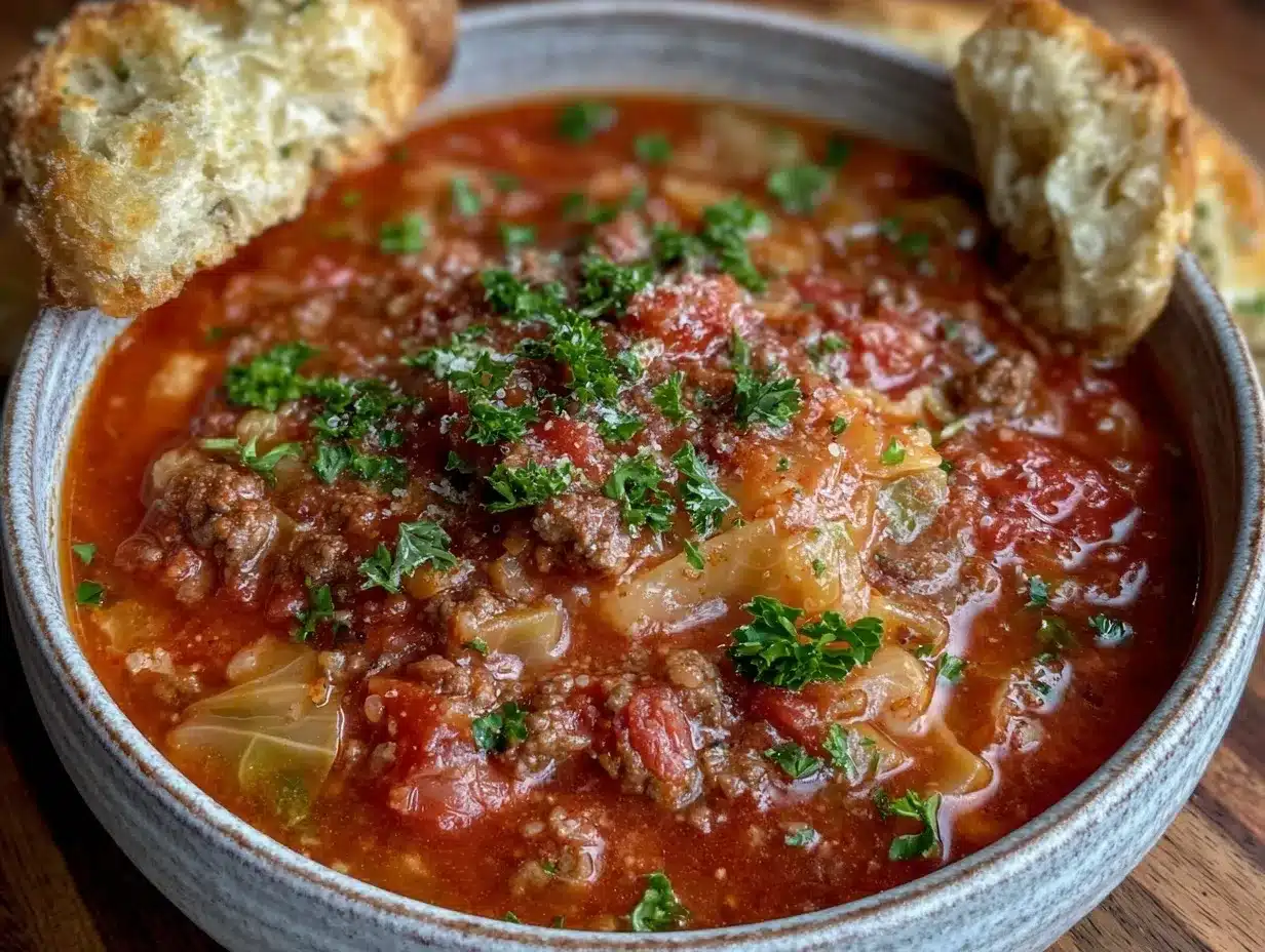 unstuffed cabbage roll soup preparation steps