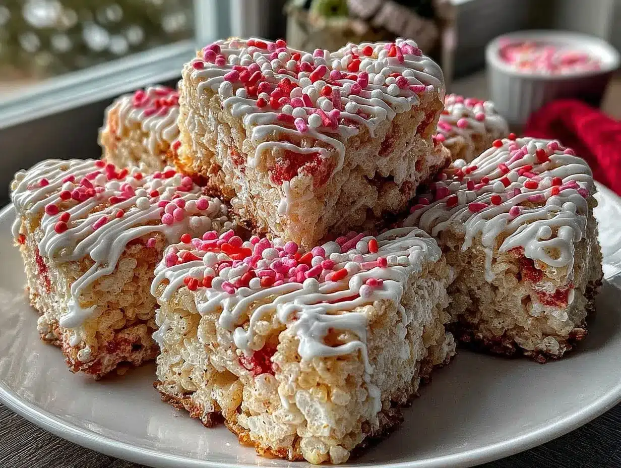 Valentine’s Day Rice Krispie Treats preparation steps