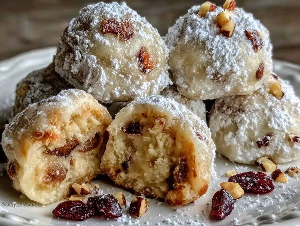 White Chocolate Macadamia Snowballs preparation steps
