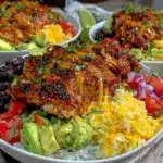 chicken burrito bowls recipe - featured image