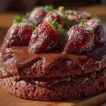 chocolate covered strawberry cake - featured image