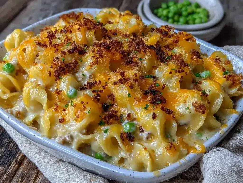 comforting tuna noodle casserole - featured image