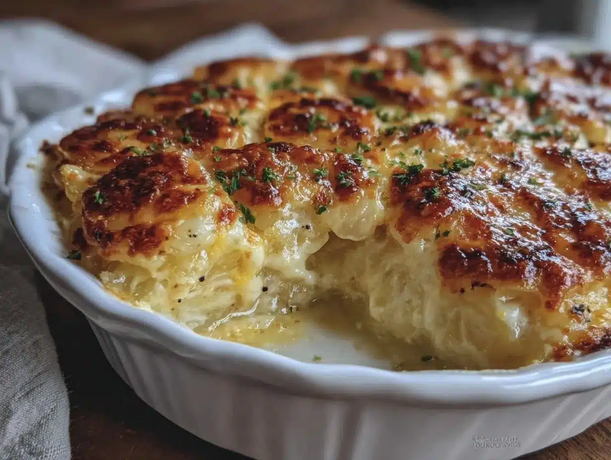 creamy au gratin potatoes with three cheeses preparation steps