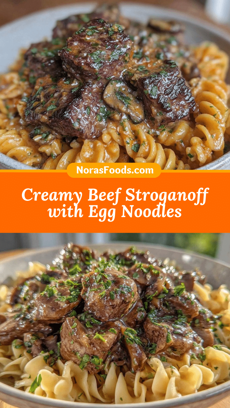 creamy beef stroganoff with egg noodles recipe