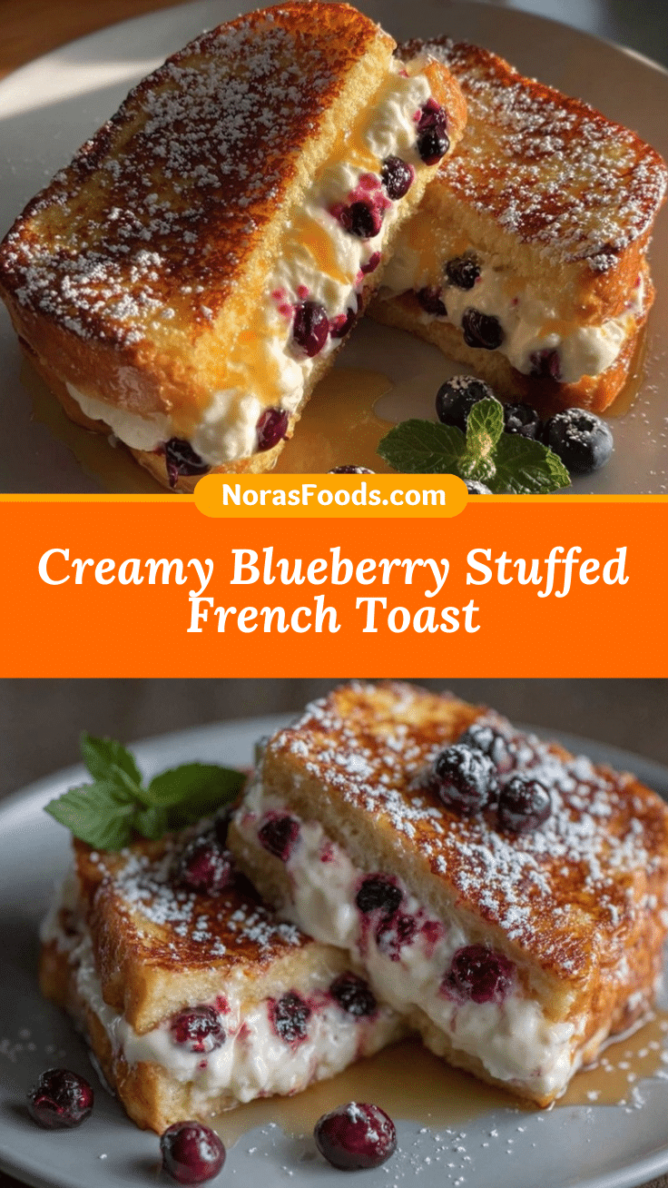 creamy blueberry cream cheese stuffed french toast recipe