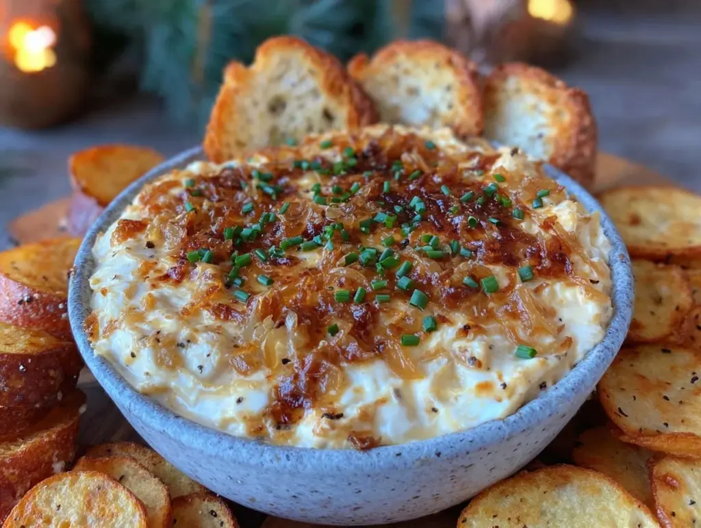 creamy French onion dip - featured image