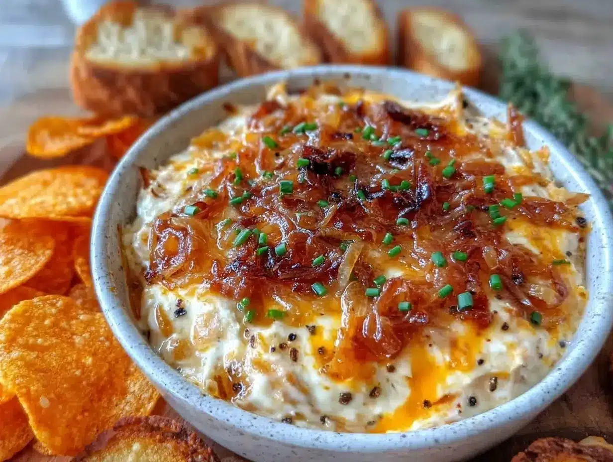 creamy French onion dip preparation steps