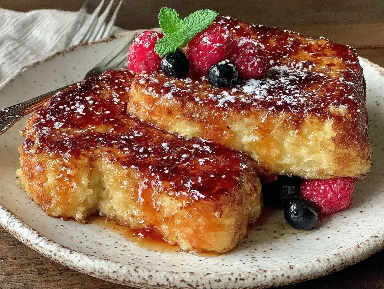 crème brûlée French toast preparation steps