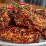 crispy air fryer bbq chicken wings - featured image