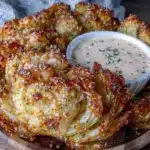 crispy air fryer blooming onion - featured image
