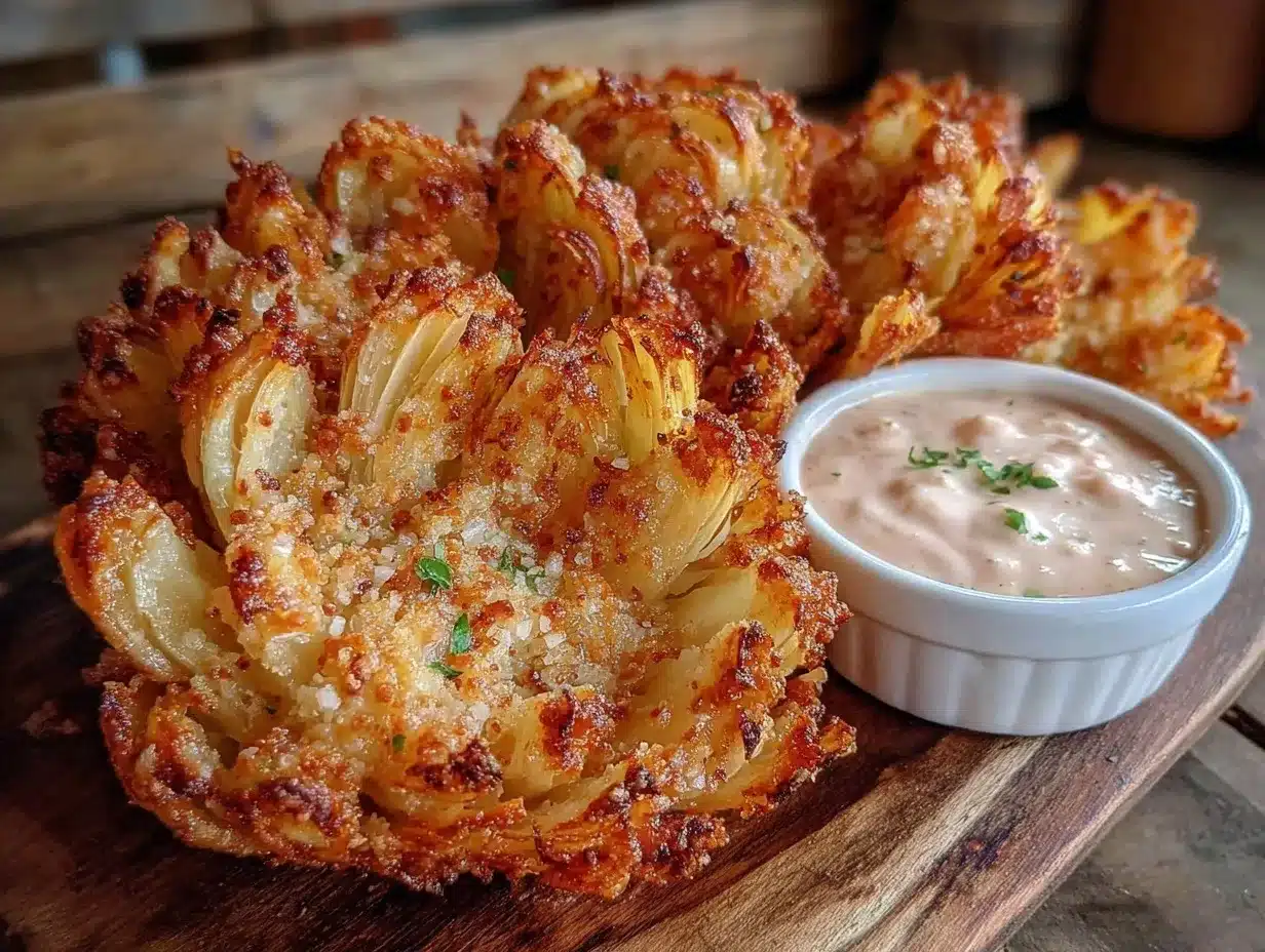 crispy air fryer blooming onion preparation steps
