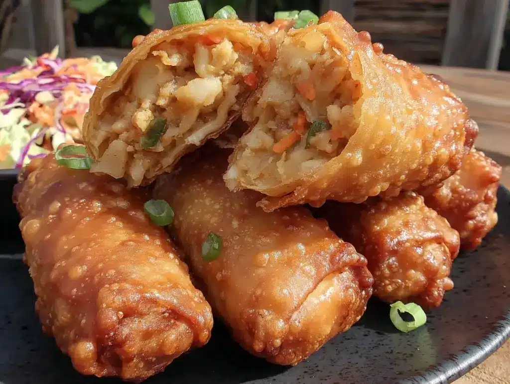 crispy air fryer egg rolls - featured image
