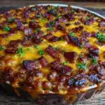 crispy bacon baked bean casserole - featured image