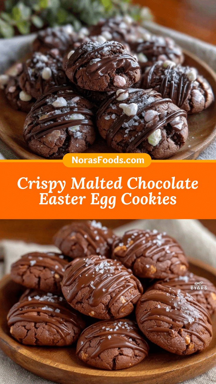 crispy malted chocolate Easter egg cookies recipe