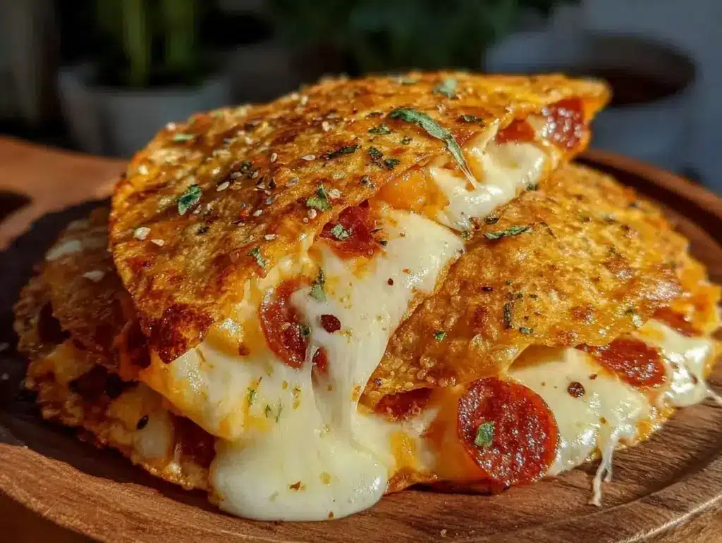 crispy pizza quesadillas - featured image