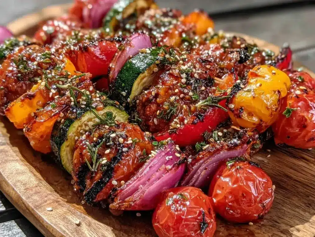 easy grilled vegetable skewers - featured image