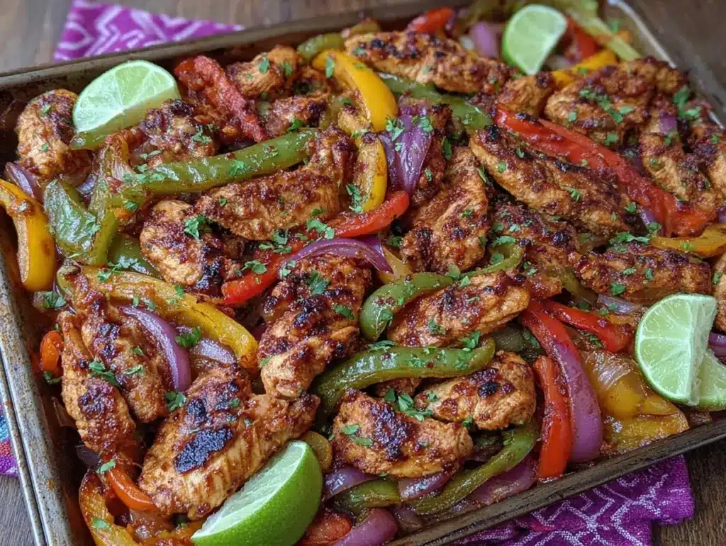 easy sheet pan fajitas - featured image