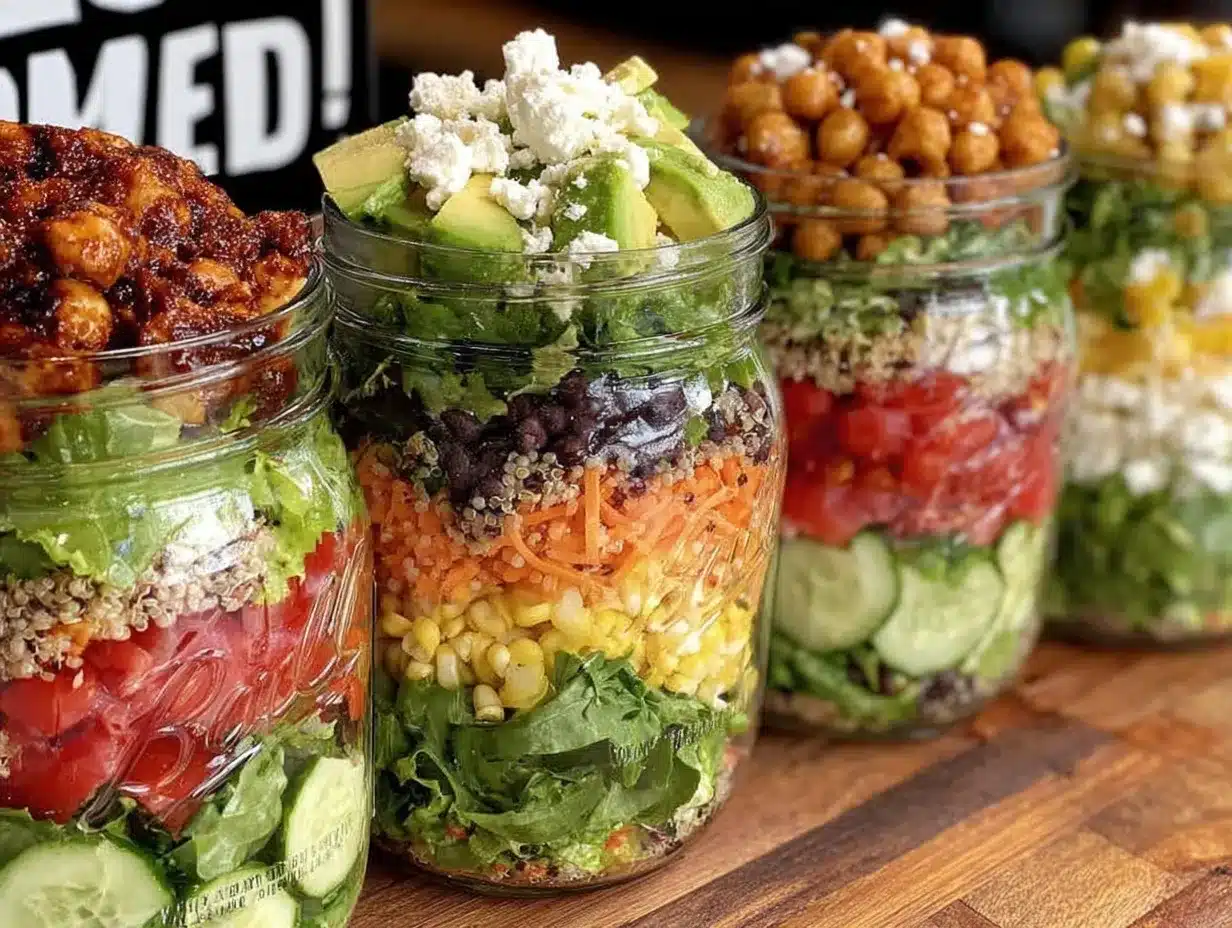 fresh mason jar salads preparation steps