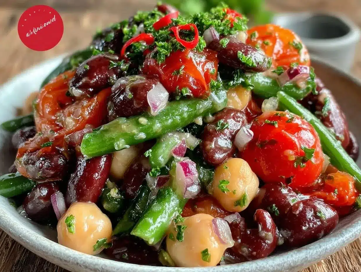 fresh three bean salad preparation steps