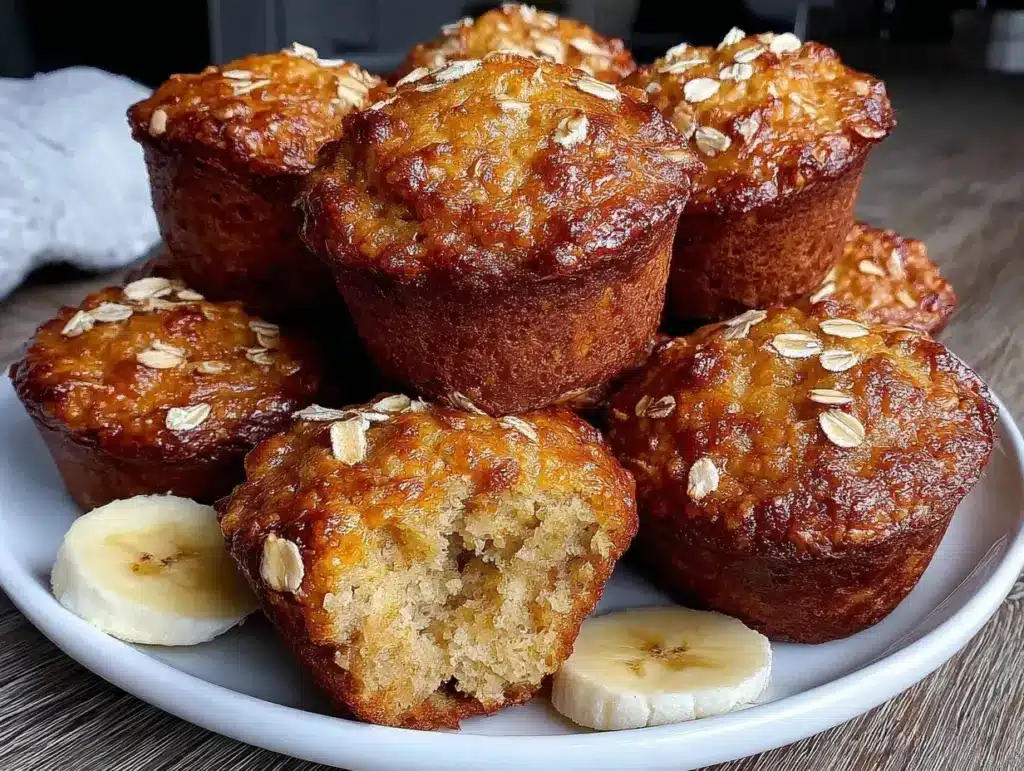 healthy banana oatmeal muffins no sugar added - featured image