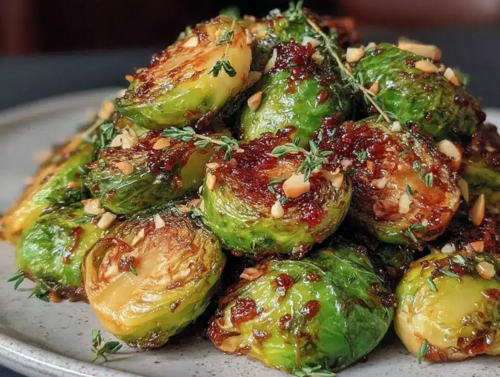 honey balsamic roasted Brussels sprouts - featured image
