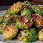 honey balsamic roasted Brussels sprouts - featured image