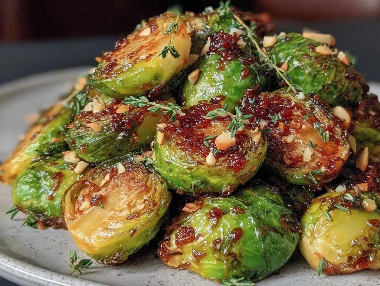 honey balsamic roasted Brussels sprouts preparation steps