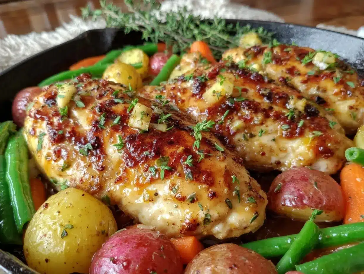 one-pan lemon garlic chicken preparation steps