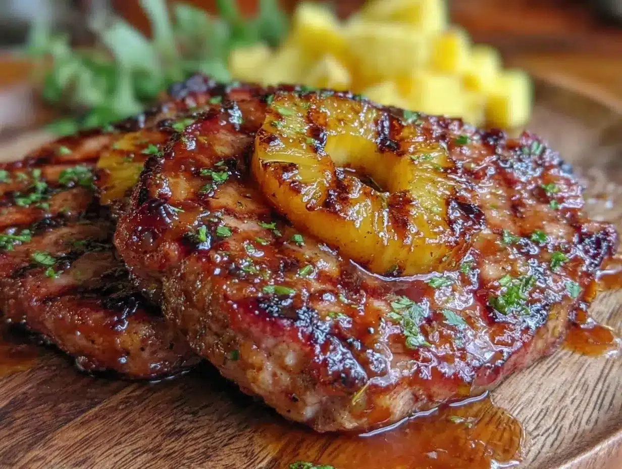 pineapple glazed ham steaks preparation steps