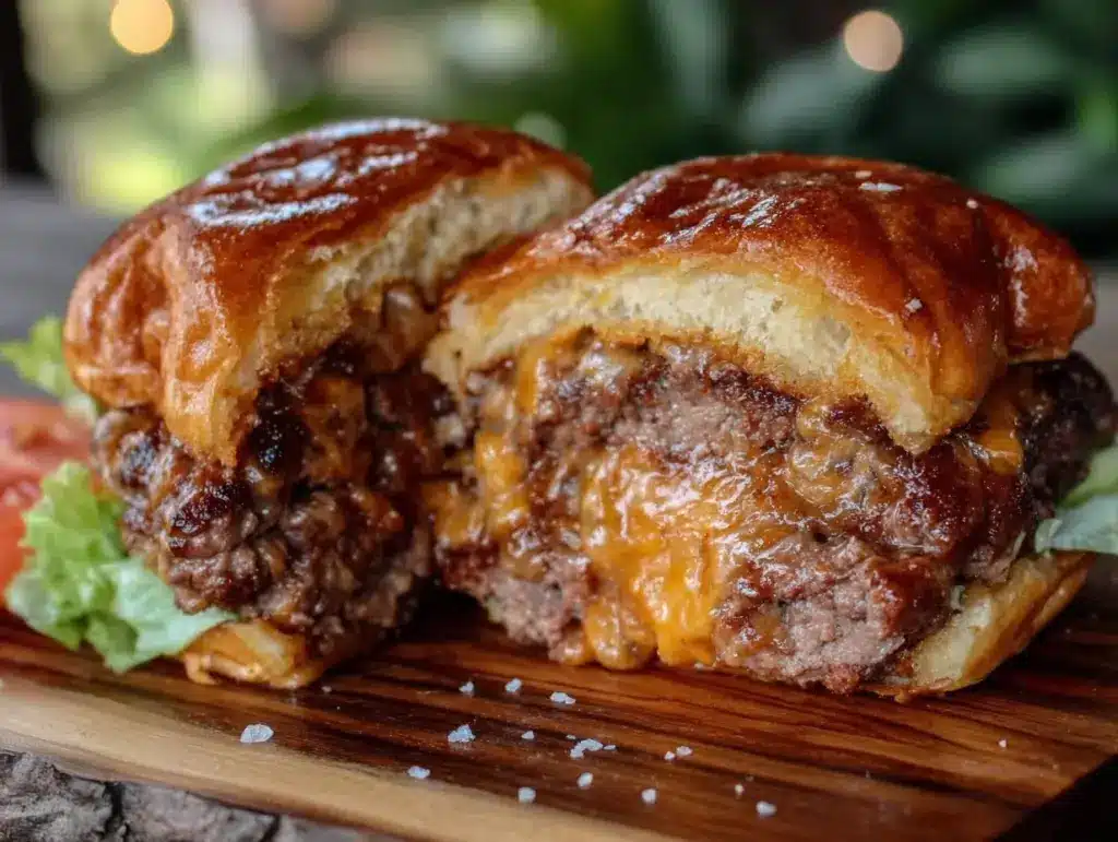 savory juicy lucy burger recipe - featured image