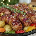 sheet pan kielbasa and vegetables - featured image